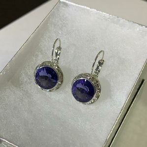 Swarovski purple crystal earringss